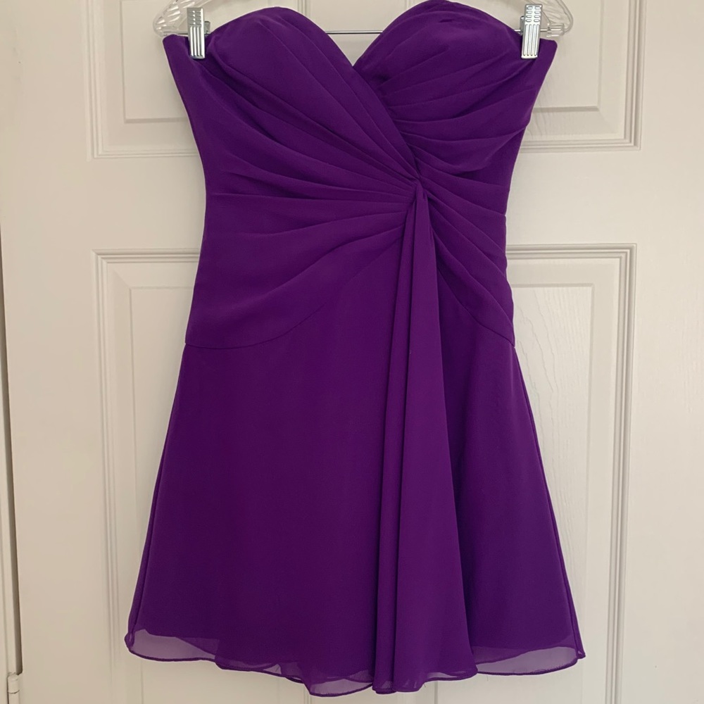 Purple Faviana Strapless Mini Dress